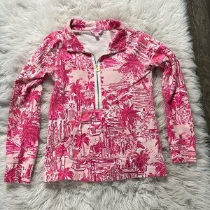 Lilly Pulitzer pink pullover half zip sweatshirt. Size Small